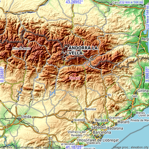 Topographic map of Gósol