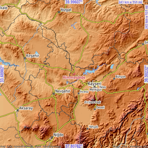 Topographic map of Himmetdede