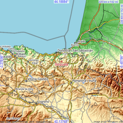 Topographic map of Goizueta