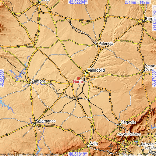 Topographic map of Geria