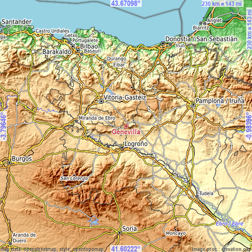 Topographic map of Genevilla