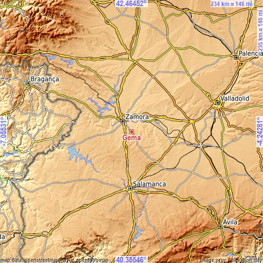 Topographic map of Gema