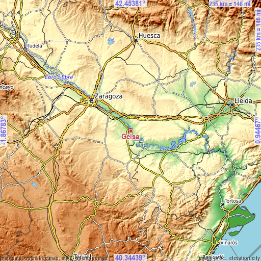 Topographic map of Gelsa