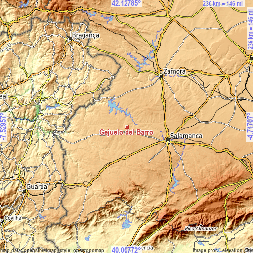 Topographic map of Gejuelo del Barro