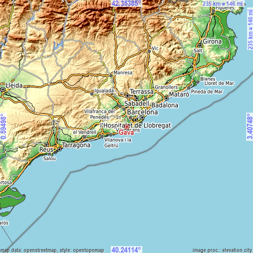 Topographic map of Gavà