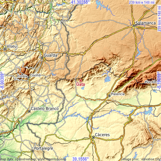 Topographic map of Gata