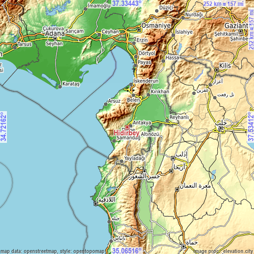 Topographic map of Hıdırbey