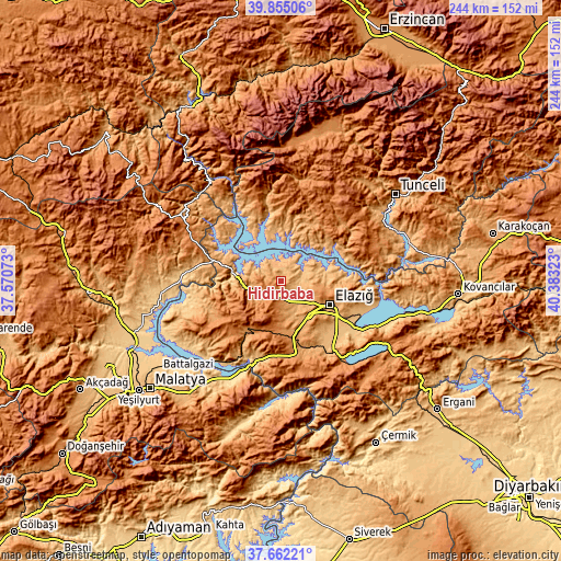 Topographic map of Hıdırbaba