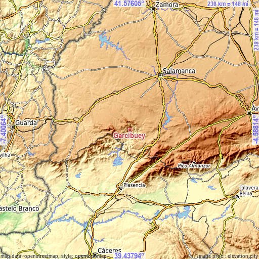 Topographic map of Garcibuey