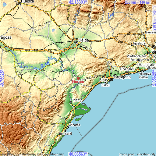 Topographic map of Garcia