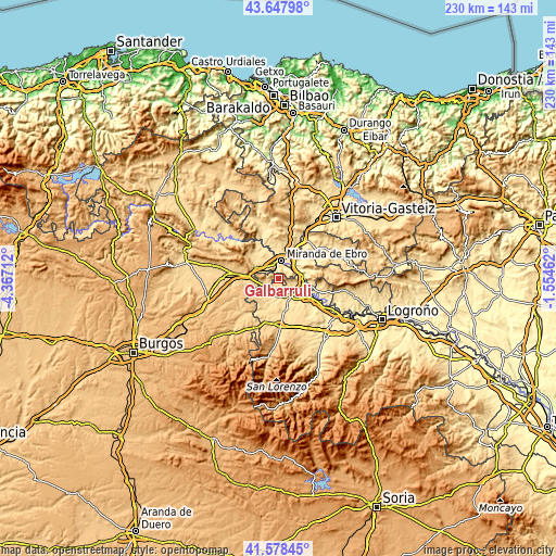 Topographic map of Galbárruli