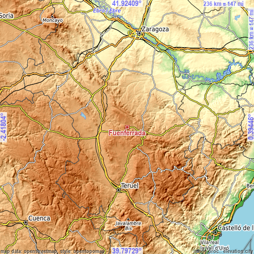 Topographic map of Fuenferrada