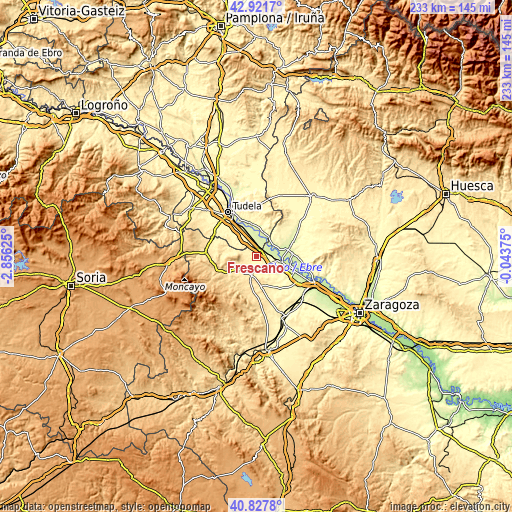 Topographic map of Fréscano