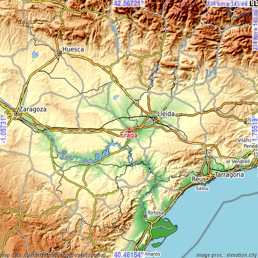 Topographic map of Fraga
