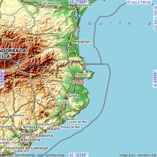 Topographic map of Fortià