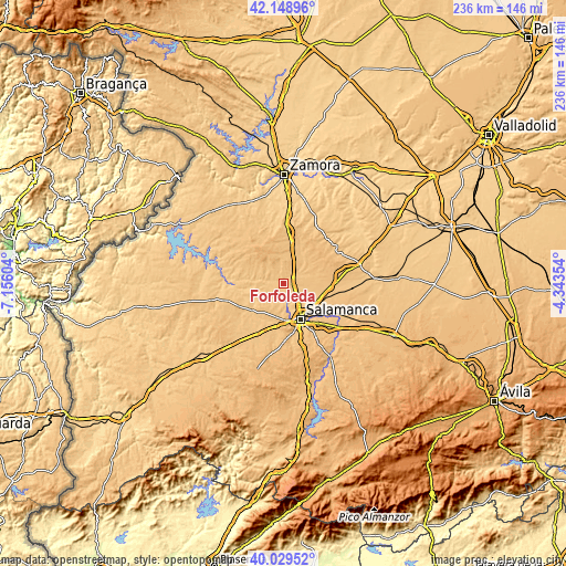 Topographic map of Forfoleda