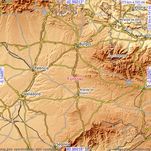 Topographic map of Fontioso