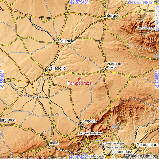 Topographic map of Fompedraza