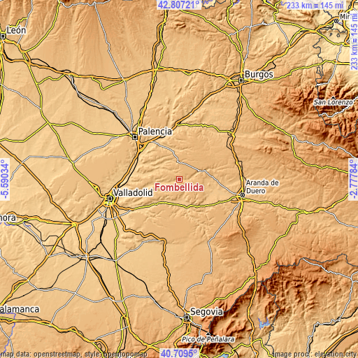 Topographic map of Fombellida