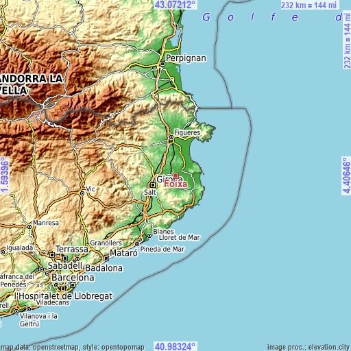 Topographic map of Foixà