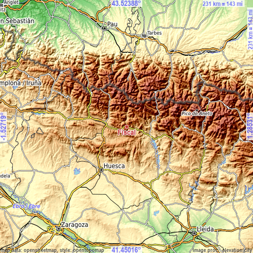 Topographic map of Fiscal