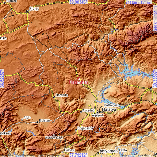 Topographic map of Hekimhan