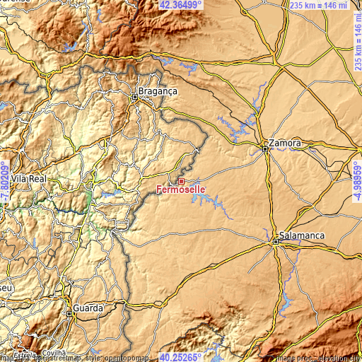 Topographic map of Fermoselle