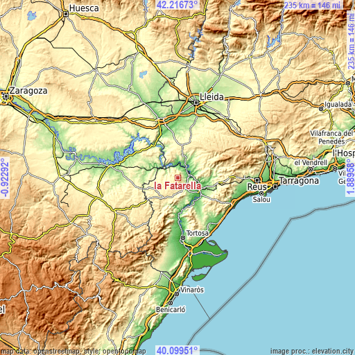 Topographic map of la Fatarella