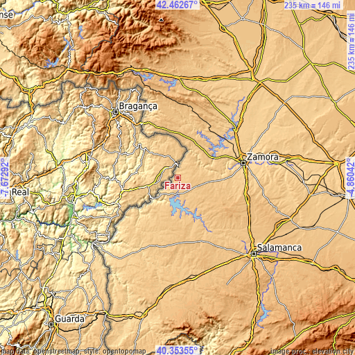 Topographic map of Fariza