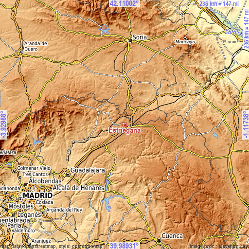 Topographic map of Estriégana