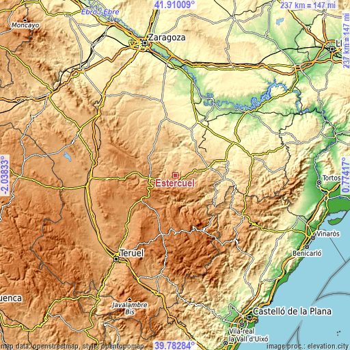 Topographic map of Estercuel