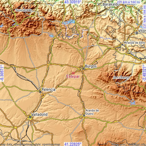 Topographic map of Estépar