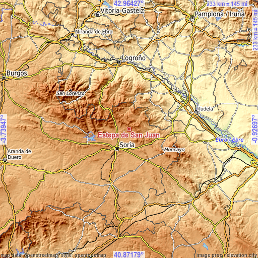 Topographic map of Estepa de San Juan