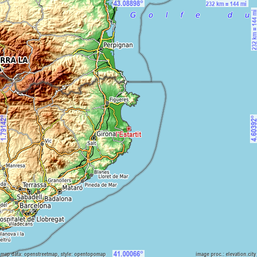 Topographic map of l'Estartit