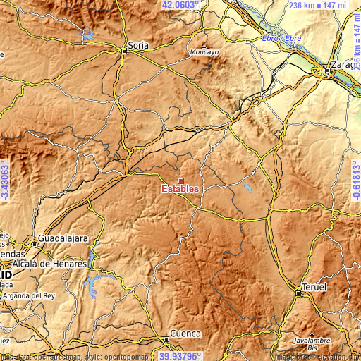 Topographic map of Establés