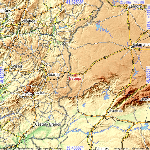 Topographic map of Espeja