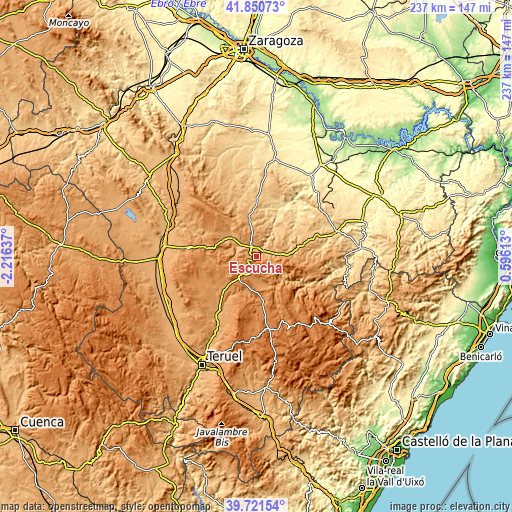 Topographic map of Escucha