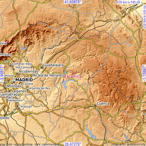 Topographic map of Escamilla