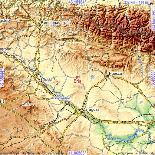 Topographic map of Erla