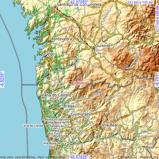 Topographic map of Entrimo