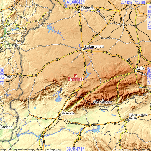 Topographic map of Endrinal