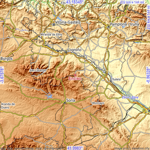 Topographic map of Enciso