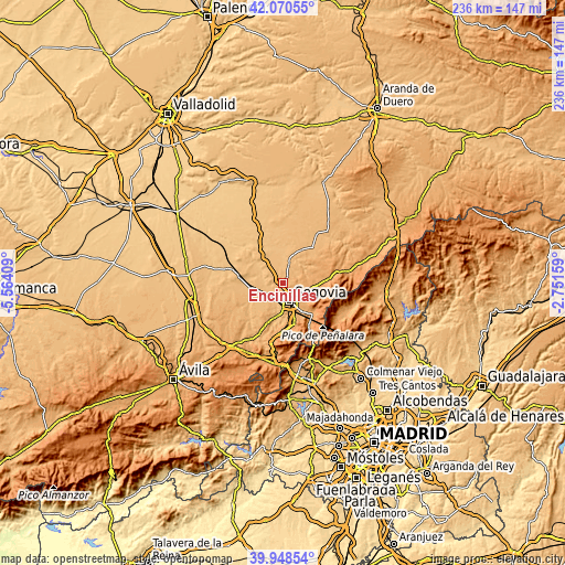 Topographic map of Encinillas