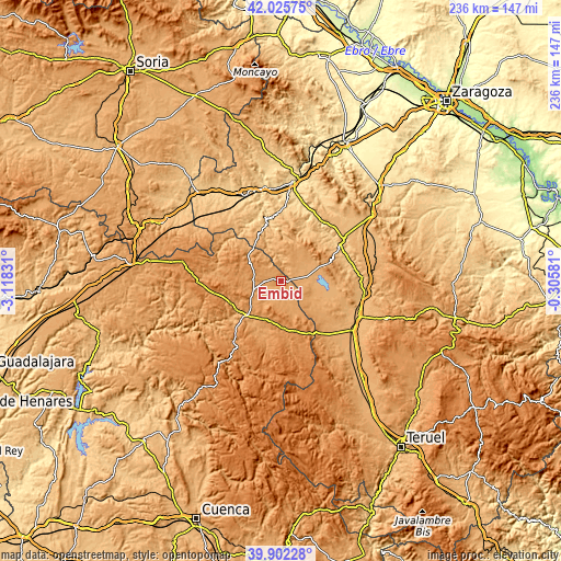 Topographic map of Embid