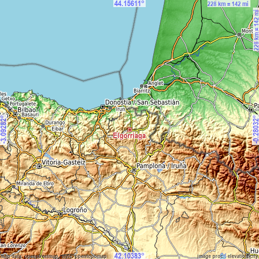 Topographic map of Elgorriaga