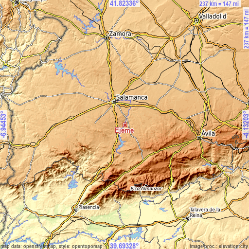 Topographic map of Ejeme