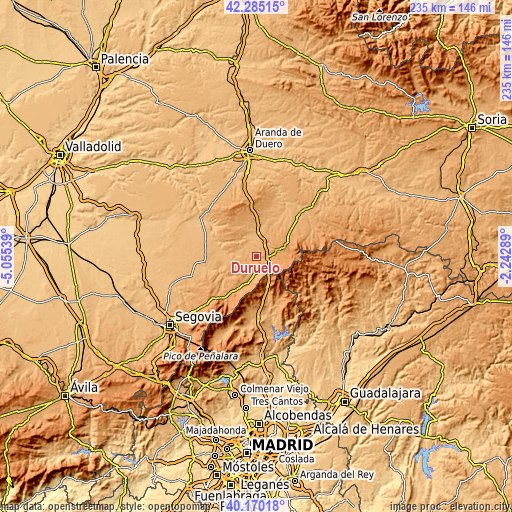 Topographic map of Duruelo