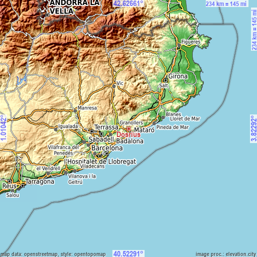 Topographic map of Dosrius