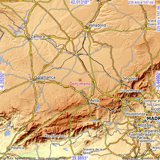 Topographic map of Donjimeno