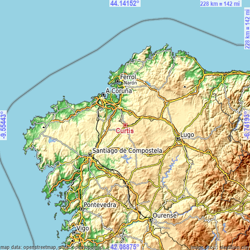 Topographic map of Curtis